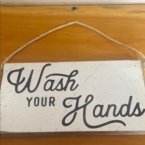 Rustic White Wash Your Hands Sign